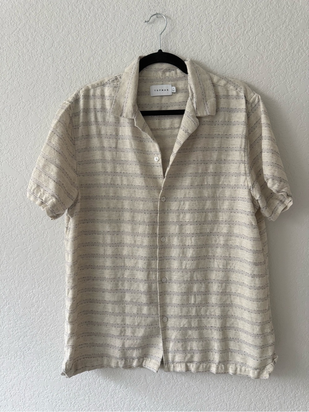 Topman Striped Short-Sleeve Button-Down Shirt